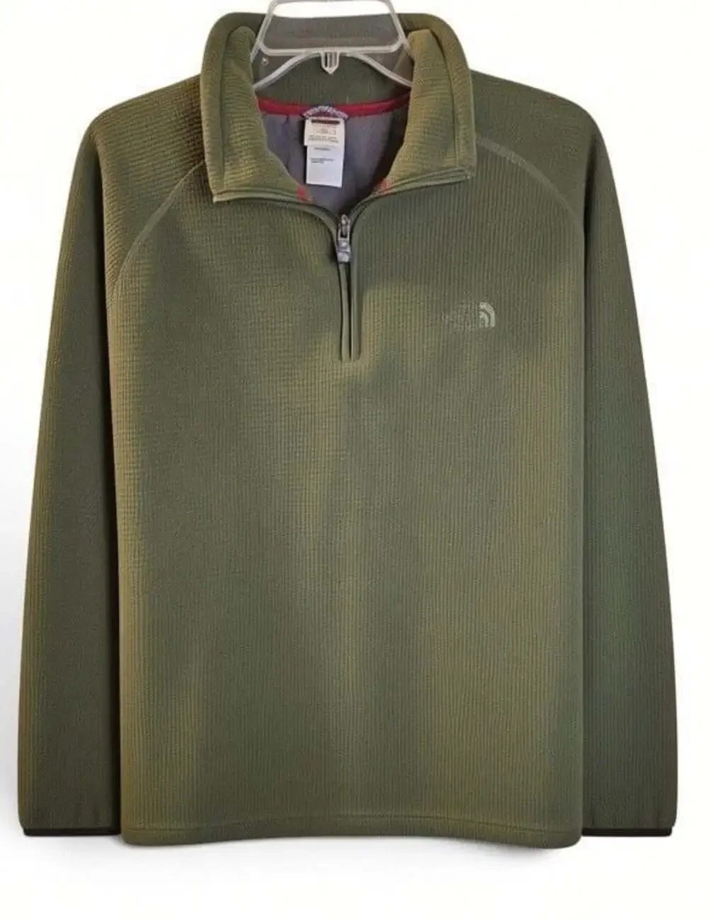 The North Face Men's Green Dotknit Thermal Quarter-Zip Pullover Fleece Size M